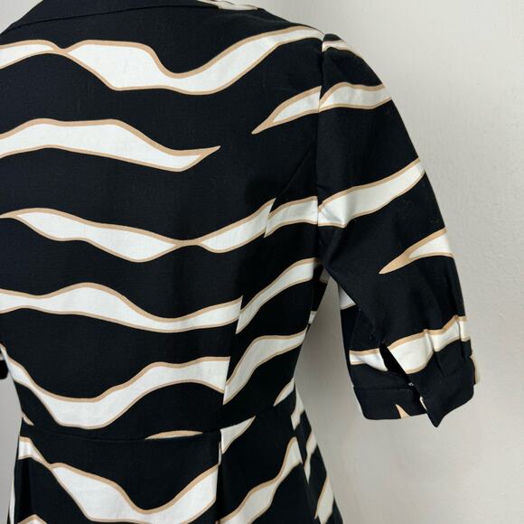 Kenneth Cole Reaction | Black Short Sleeve Collarless Tailored Business Jacket - Picture 7 of 11